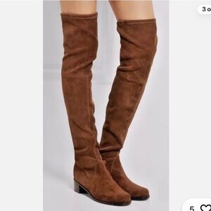 Stuart Weitzman Over the Knee Tan Suede Boots, size 9